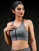 Zip Sports Bra - Grey